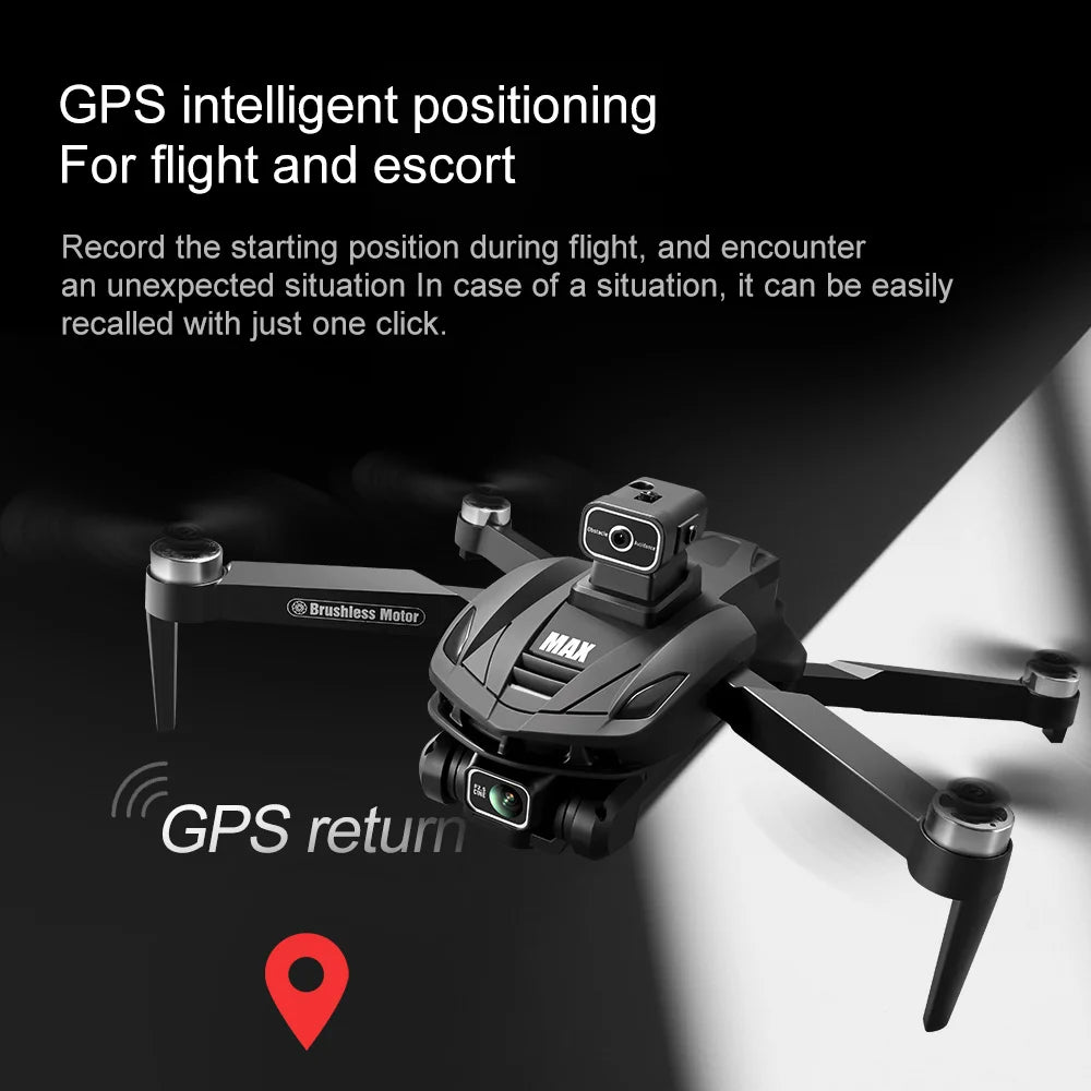 2025 V168 Pro MAX GPS Drone – 8K HD Camera, 5G WiFi FPV, 360° Obstacle Avoidance, Brushless RC Quadcopter