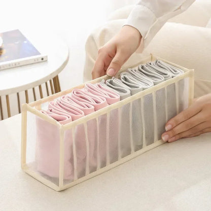 Foldable Underwear Drawer Organizer - Closet Storage Box Divider for Underpants, Socks, Bras & Clothing Accessories