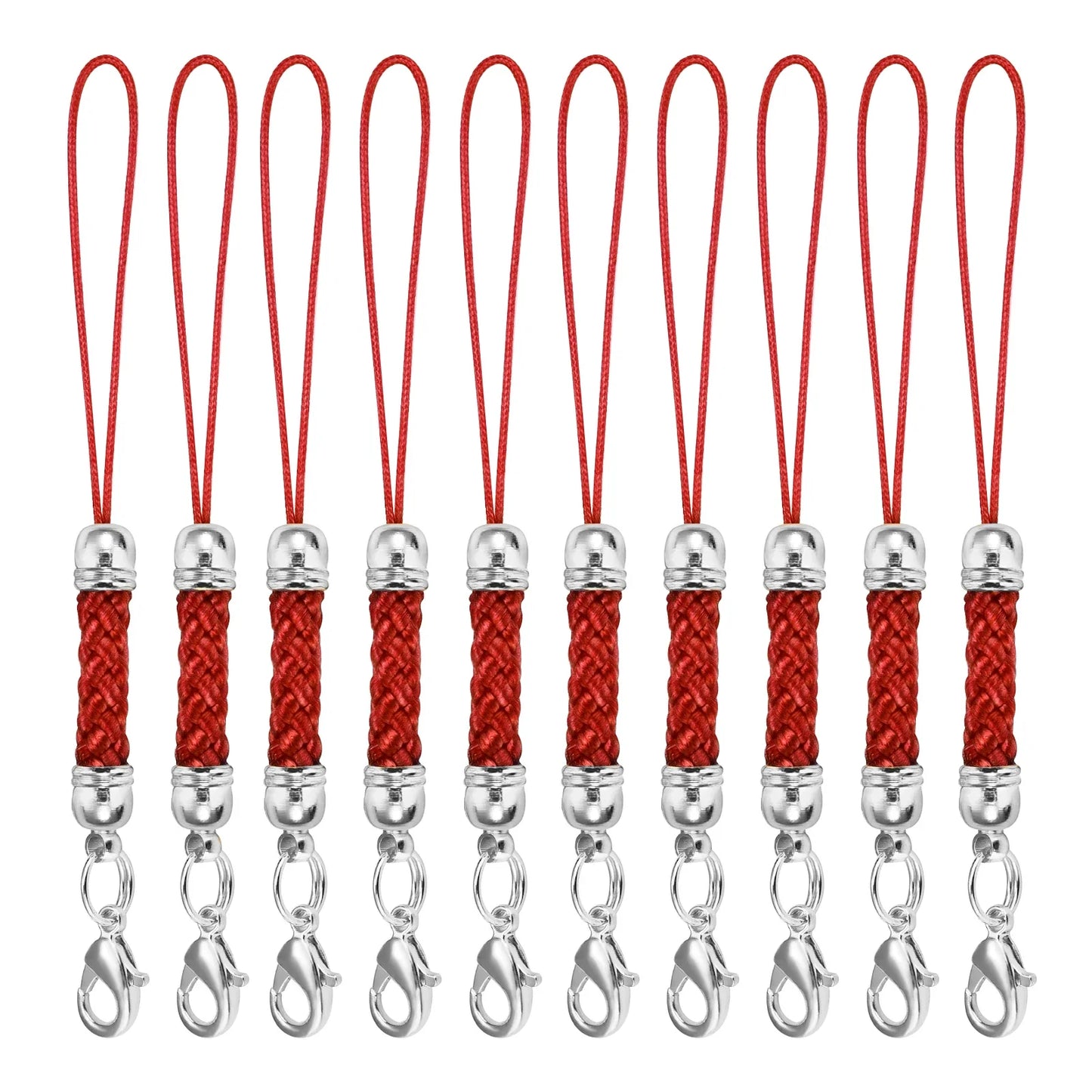 10Pcs Lanyard Strap Set - Lobster Clasp Rope Keychain Hooks Mobile Charms & Key Ring Accessories