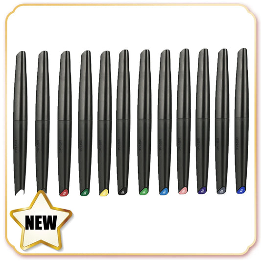 DSPIAE 5/8/12 Colors Brush Pen Set – Environment-Friendly Water-Based Soft Head Markers in Base, Metallic & Fluorescent Colors