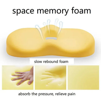 Memory Foam Non-Slip Seat Cushion - Office Chair Tailbone Pain Relief, Breathable Mesh Pillow Pad - JAF017