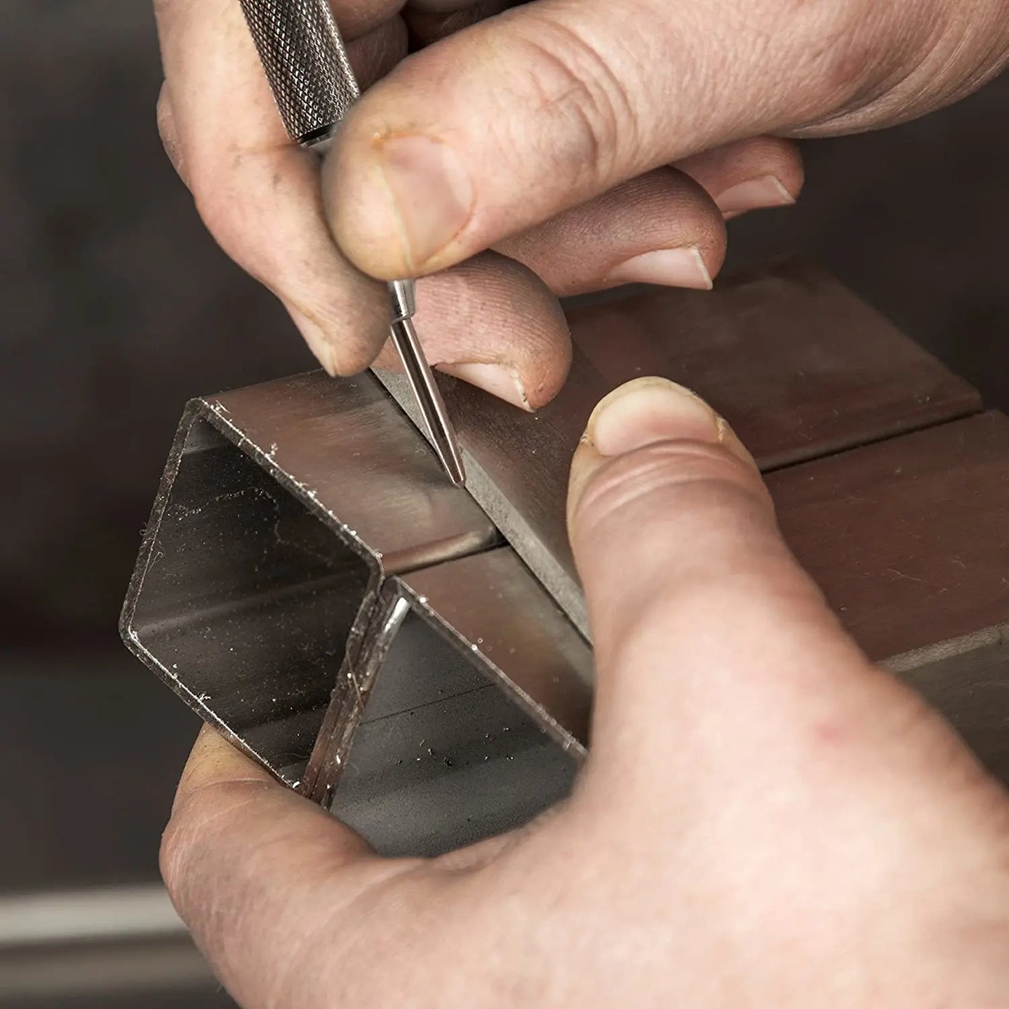 Automatic Center Punch for Woodworking Metal | Self-Pin Mark Spring Loaded Dent Marker | Carpenter Hand Tool