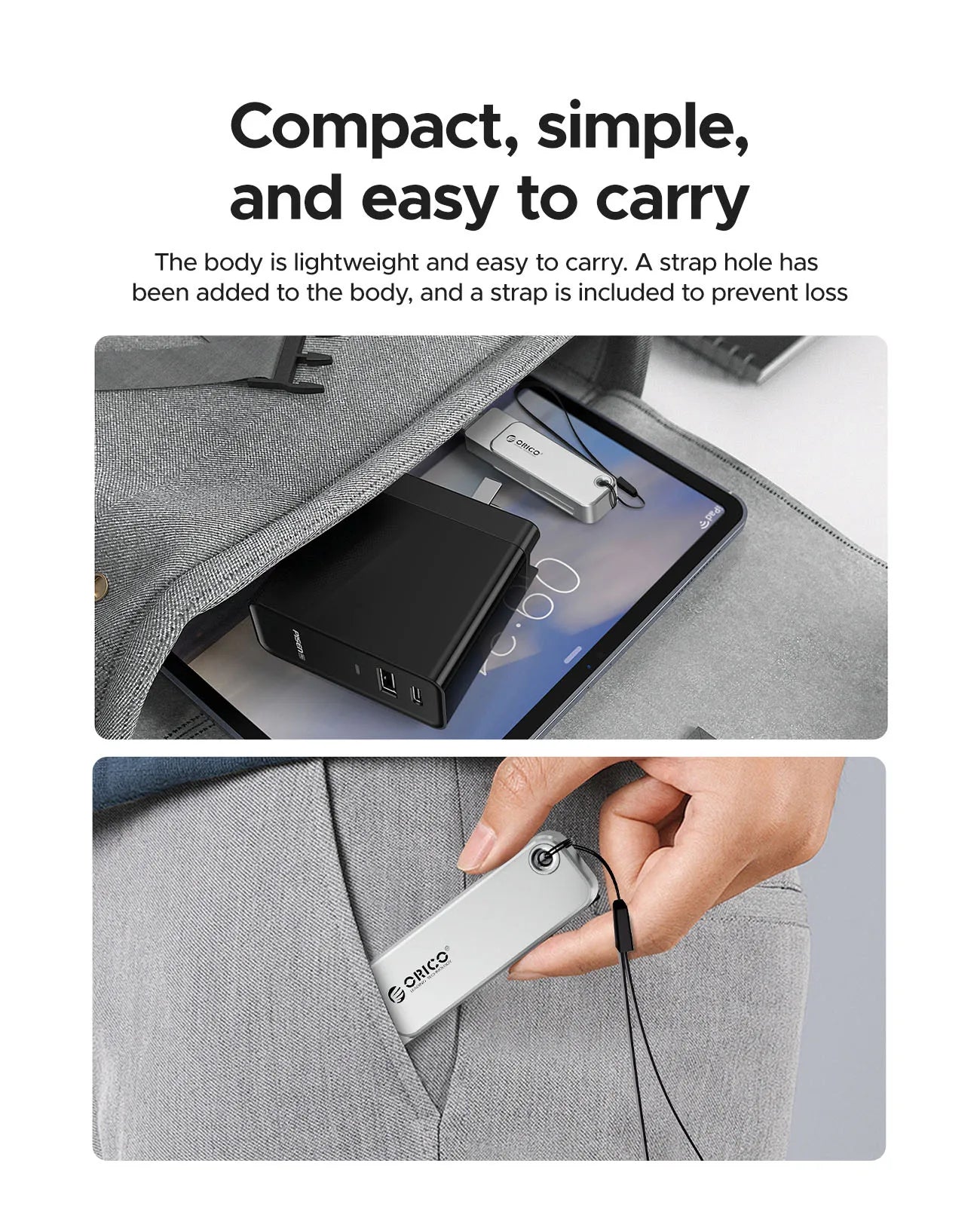 ORICO 128GB Dual USB-C & USB-A Flash Drive – 2-in-1 USB 3.2 Type-C Portable Thumb Drive Storage