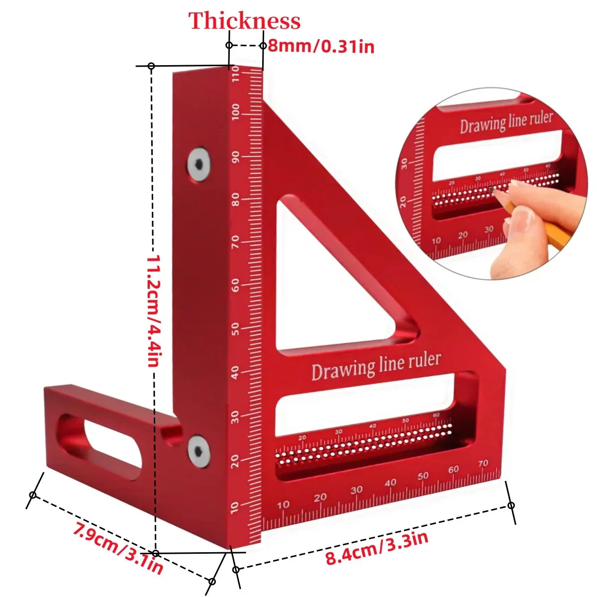 Carpenter Multi-Angle Precision Square – Aluminum T-Square Ruler for Woodworking, Construction & Engineering