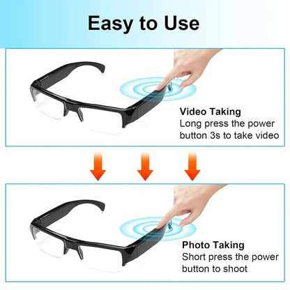 HD 1080P Mini Camera Glasses – DVR Video Recording Sports Sunglasses for Driving, Outdoor & Conference Use