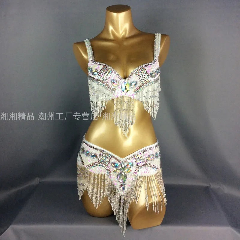 Sexy Girl Belly Dance Costume Set – Bra & Belt Set in 10 Colors for Ladies Bellydancing
