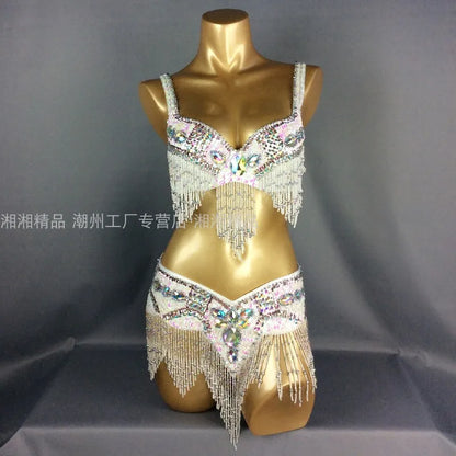 Sexy Girl Belly Dance Costume Set – Bra & Belt Set in 10 Colors for Ladies Bellydancing