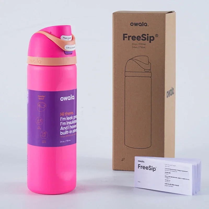 Owala Vacuum Flask & Thermos Water Bottle – Stainless Steel Thermal Mug for Cold & Hot Coffee Drinkware