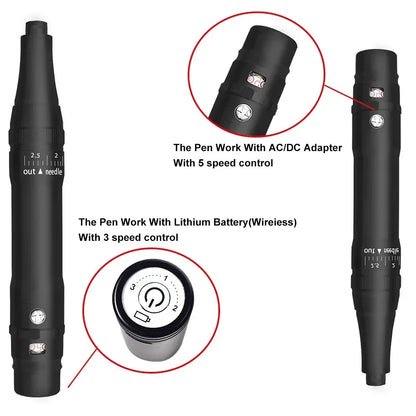 Professional Eyebrow Tattoo Machine — Wireless Micropigmentation & Microblading Pen with Battery
