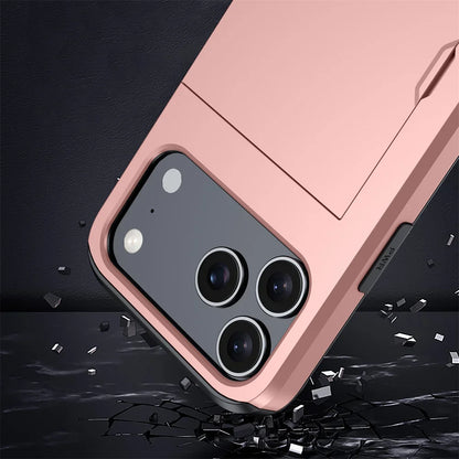 iPhone Case with Wallet & Card Holder — Shockproof Protective Cover for iPhone 17, 16, 15, 14, 13, 12, 11 Pro Max & Mini Models