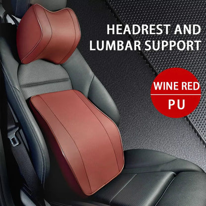 Breathable Memory Foam Car Neck & Lumbar Support Pillow – Slow Rebound Headrest Cushion for Comfortable Driving