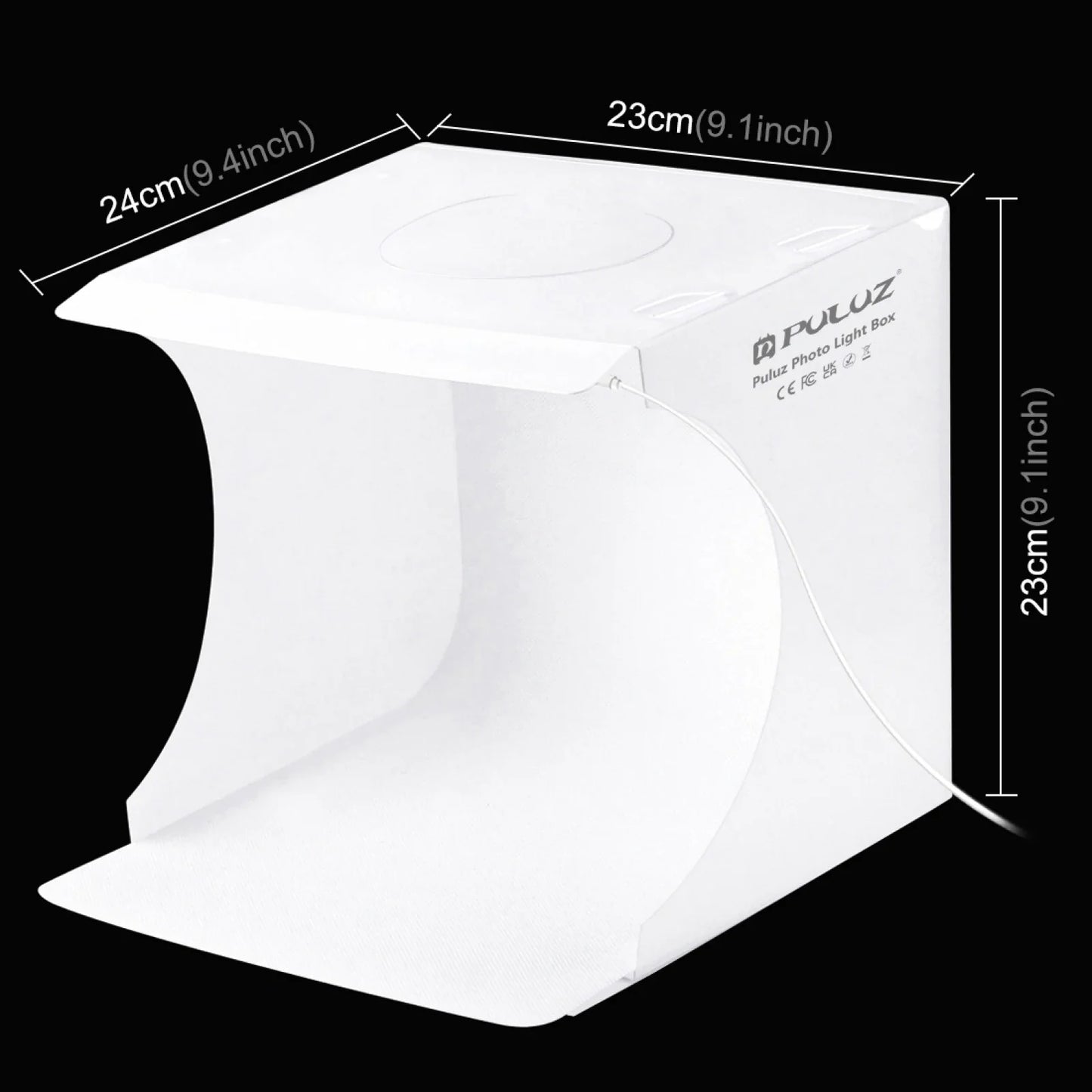 PULUZ 20cm Mini Folding Portable LED Light Box – 550LM Photo Studio Tent Kit with 6 Color Backdrops