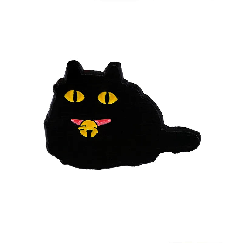 Cute Black Cat Enamel Pin – Tiny Cartoon Animal Metal Brooch Badge Jewelry Accessory Gift