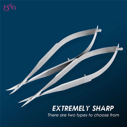 Stainless Steel Eyebrow Makeup Scissors – Curved & Straight Cuticle Trimmer Beauty Tool