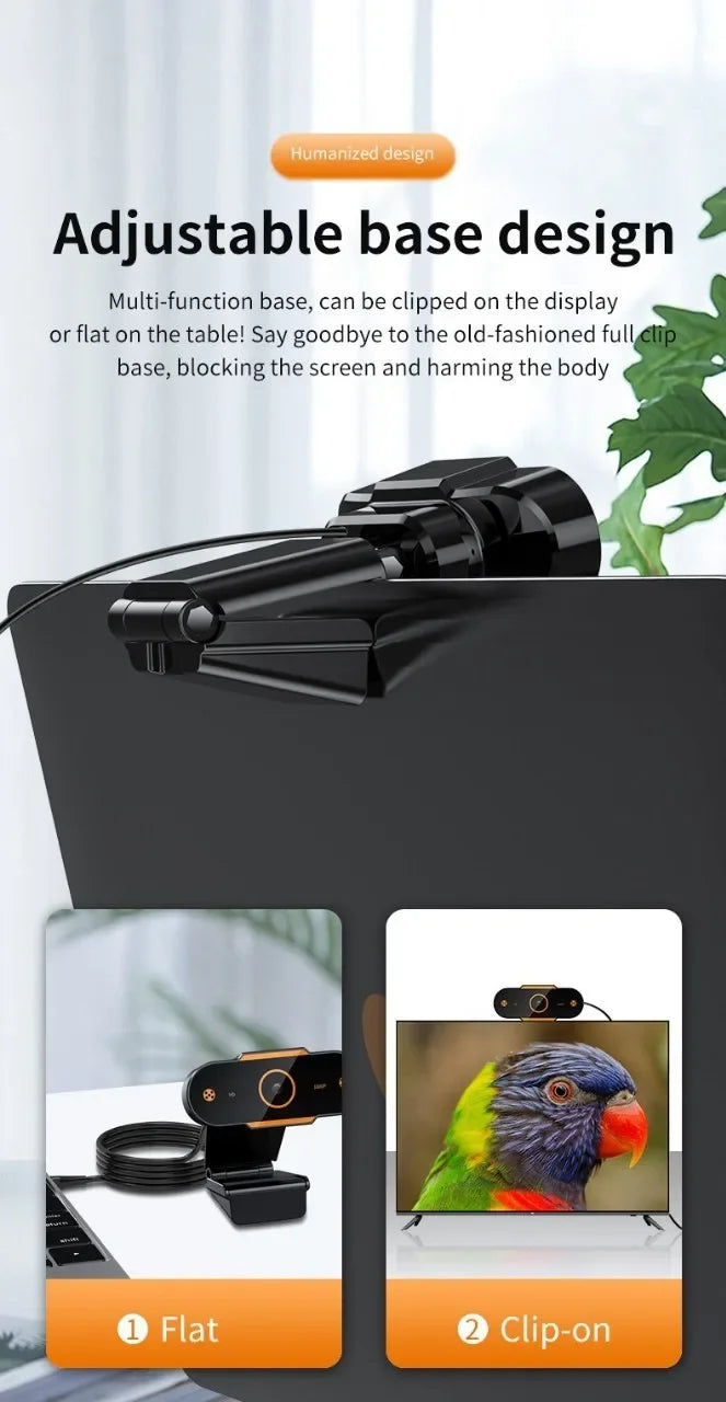 1080P HD Auto Focus Webcam – USB PC Camera with Microphone for Video Calls, Online Teaching & Office Meetings