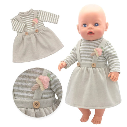 Baby Born Doll Clothes Set – Cute Jumpers, Rompers & Shoes for 13-18 Inch Newborn Dolls, Festival & Birthday Gift