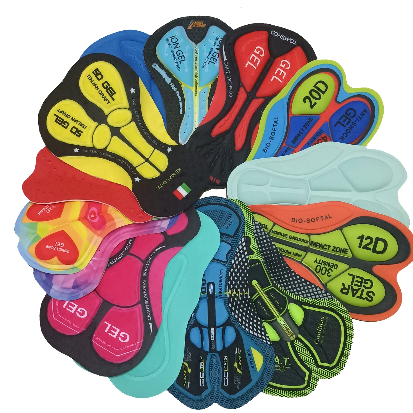 KEMALOCE Cycling Gel Pad - 5D/12D Breathable Shockproof Bike Cushion With Silicone Foam Comfort For Men & Women Long Rides