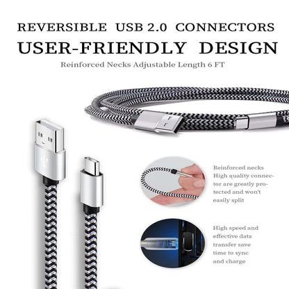 USB Type-C 2.4A Fast Charging Cable – Nylon Braided Data & Power Charger Wire for Huawei, Samsung & USB-C Compatible Devices
