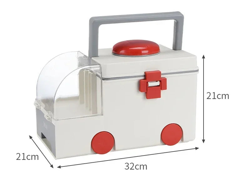 Portable Ambulance Medicine Box – Large Capacity Household Medical Storage & Classification Organizer