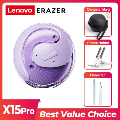 2024 ERAZER X15 Pro Bluetooth 5.4 Earphones – Wireless TWS Earbuds with Open Ear Hooks, Mic & Phone Call Support