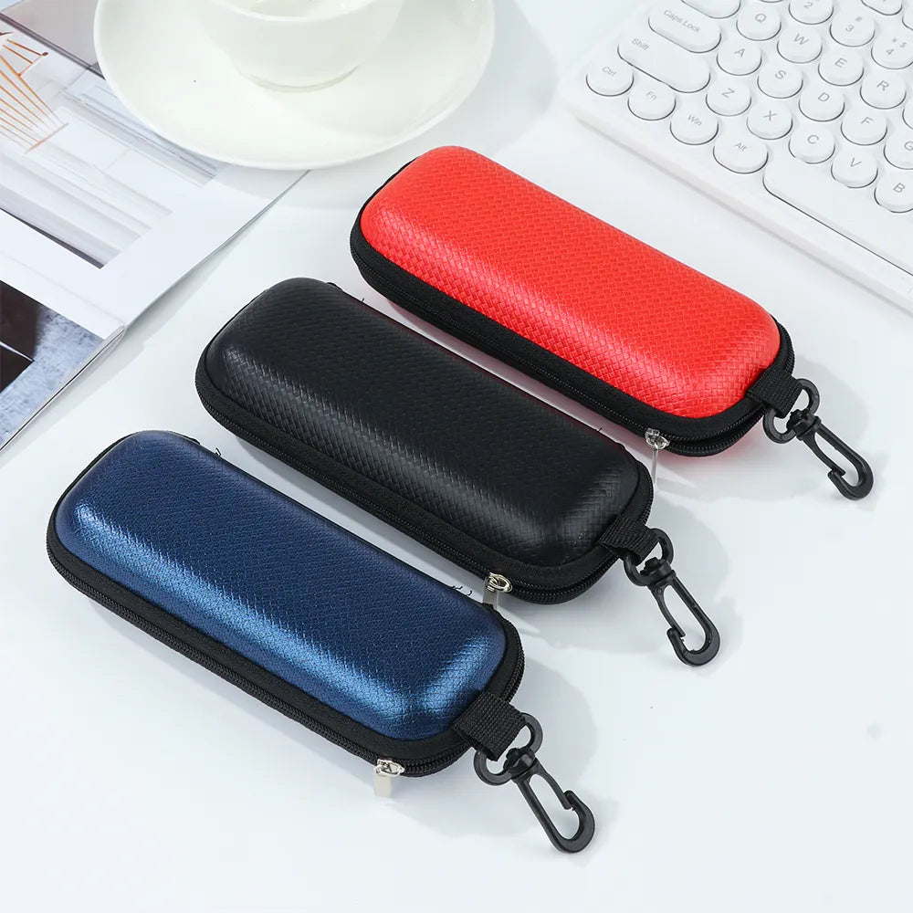 Portable EVA Sunglasses Hard Case with Lanyard: Protective Eyewear Box for Women and Men - Zipper Eyeglass Cover, Convenient Glasses Protector