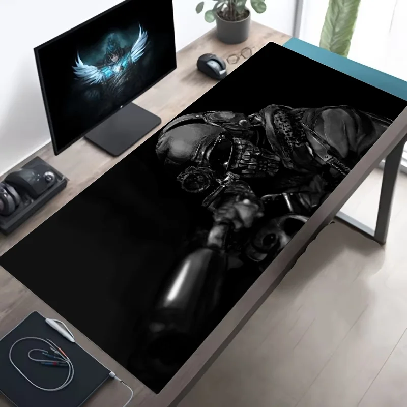 XXL Tactical Soldier Mouse Pad — Large Non-Slip Gaming Desk Pad with Stitched Edges