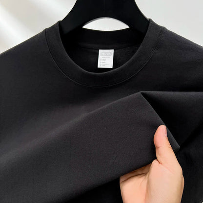 100% Pure Cotton Men’s Summer T-Shirt – High-End Short Sleeve Round Neck Breathable Fashion Top