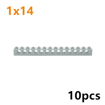 Technical Building Block Long Beam with Holes – Thick MOC Studded Bricks Compatible with 3703, 32018, 3895, 2730, 3894, 3701, 3700