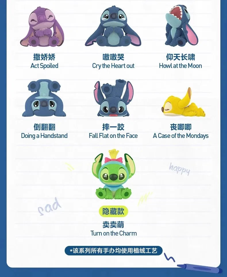 Original Pop Mart Stitch Little Emotion Series Blind Box – Stitch & Lilo Anime Figure, Mystery Box Collectible, Trendy Room Decor & Gift