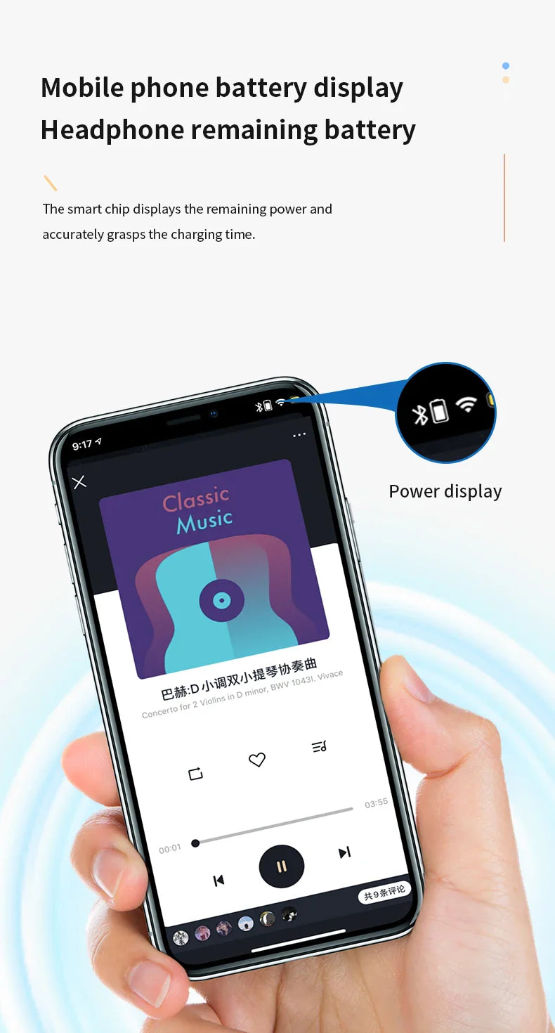 Wireless Bluetooth Earphones – HiFi Bass Ear-Hook Earbuds with HD Mic, Noise Cancelling, Waterproof Sports Gaming Headset