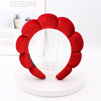 Velvet Sponge Spa Headband – Wide Padded Makeup & Face Washing Hairband for Skincare, Shower & Beauty Routine for Women & Girls