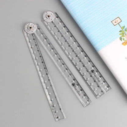 MOHAMM Folding Acrylic Ruler – Portable Measuring Tool for School, Office & Study Use, Durable Transparent Stationery Ruler