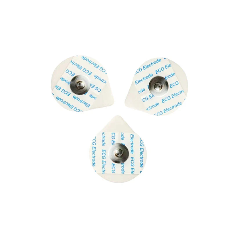 50-Pack Children's Disposable ECG Electrodes — Dry Foam with 3.9mm Snap, Medical Use