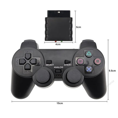 Wireless Gamepad for Sony PS2 – Controller with Double Vibration Shock Joystick for PlayStation 2 & USB PC
