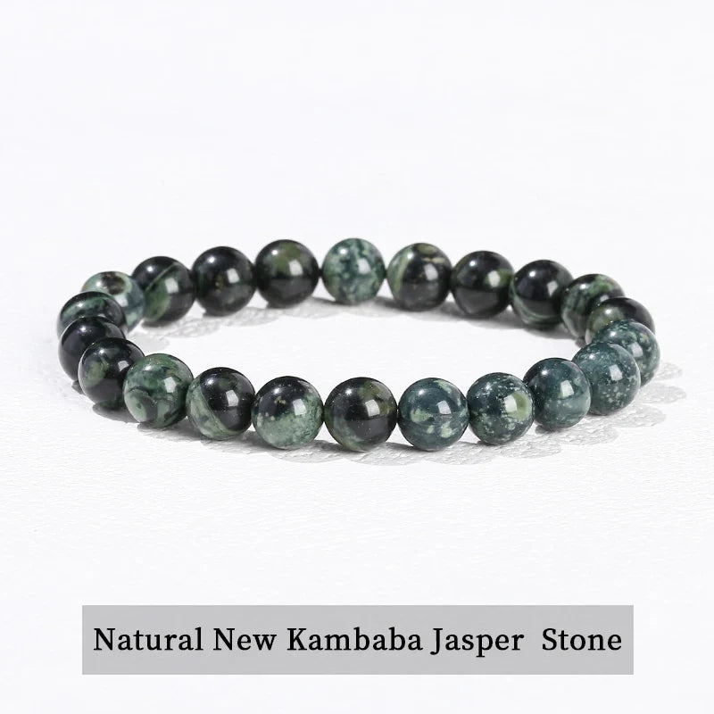 Natural Stone Beaded Bracelet - Obsidian, Fluorite & Quartz Healing Stretch Jewelry for Men & Women