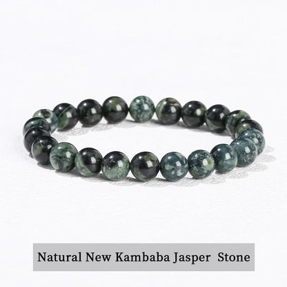 Natural Stone Beaded Bracelet - Obsidian, Fluorite & Quartz Healing Stretch Jewelry for Men & Women