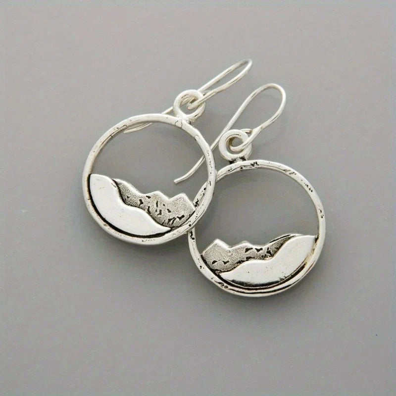 Vintage Ethnic Antique Metal Drop Earrings – Hollow Handmade Punk Statement Dangle Earrings for Women Jewelry