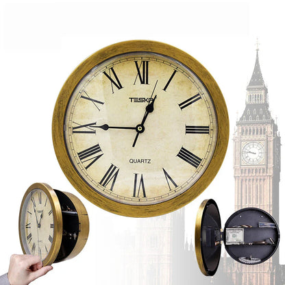 Secret Wall Clock with Hidden Compartment – Safe Box for Cash, Jewelry & Valuables (Home/Office Decoration)