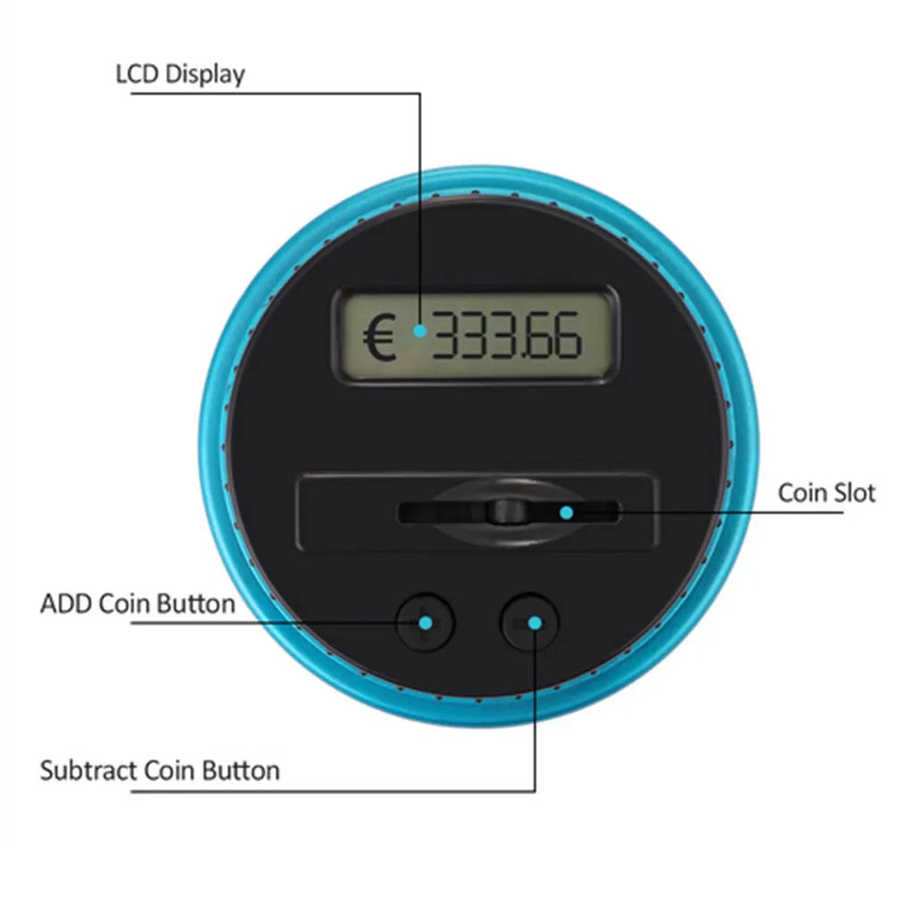 Electronic Piggy Bank with LCD Display - Digital Counting Coin Bank, Money Saving Jar with Coin Counter, Ideal Gift for Saving Money