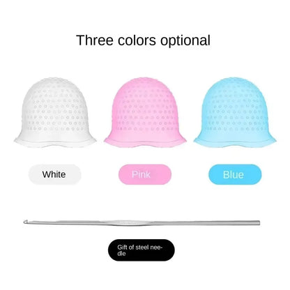 2PCS Hairdressing Dyeing Caps – Professional Silicone Hair Coloring Cap with Metal Hooks for Barber & Salon Styling