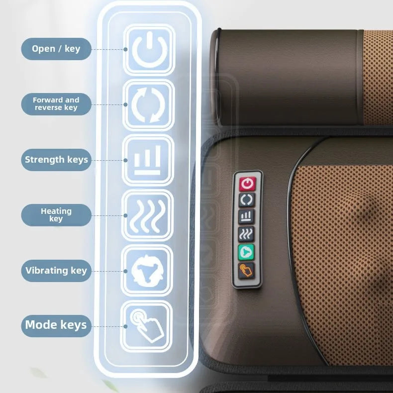 Multifunctional Electric Lumbar Traction Massage Mattress Cushion – Full Body Vibrations for Shoulder, Neck, Waist, and Back with Removable Cover