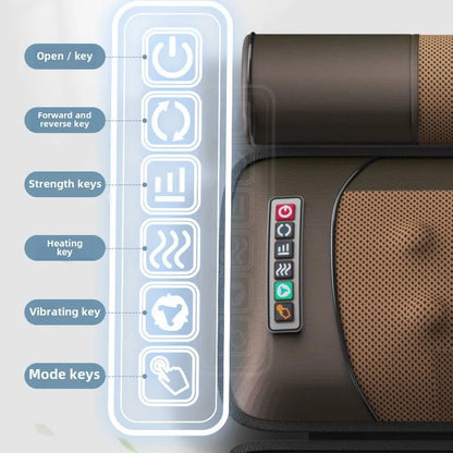 Multifunctional Electric Lumbar Traction Massage Mattress Cushion – Full Body Vibrations for Shoulder, Neck, Waist, and Back with Removable Cover