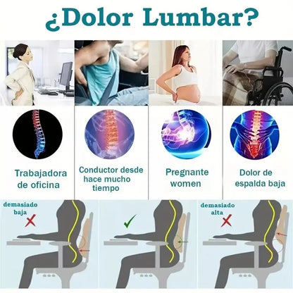 Memory Foam Non-Slip Car Seat Cushion - Supports Lumbar and Waist for Office and Gaming Chairs, Soft and Comfortable