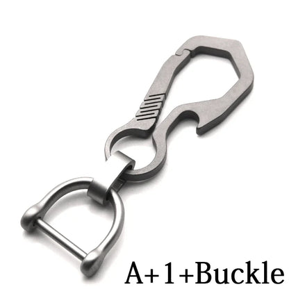 Titanium Key Chain - Lightweight Men’s EDC Quickdraw Carabiner Buckle Key Ring Outdoor Tool