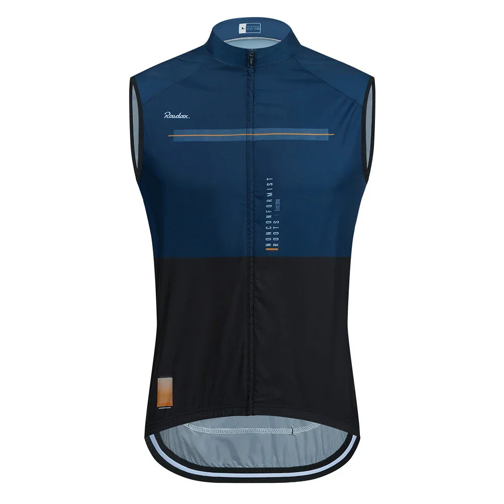 Raudax Men's Sleeveless Cycling Vest – Mesh Ciclismo Undershirt, Windproof Gilet for Cycling & Motorcycle
