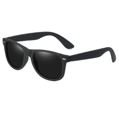 Classic Square Polarized Sunglasses – Retro Black Anti-Glare Driving Shades for Men & Women