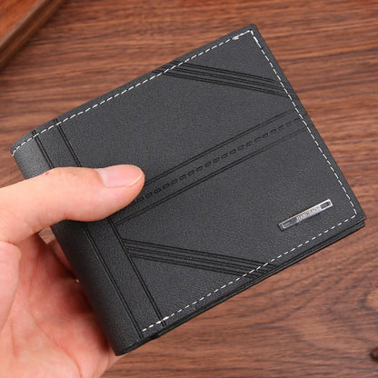 Men's Soft Leather Short Bifold Wallet with Credit Card & ID Holder – Business Billfold