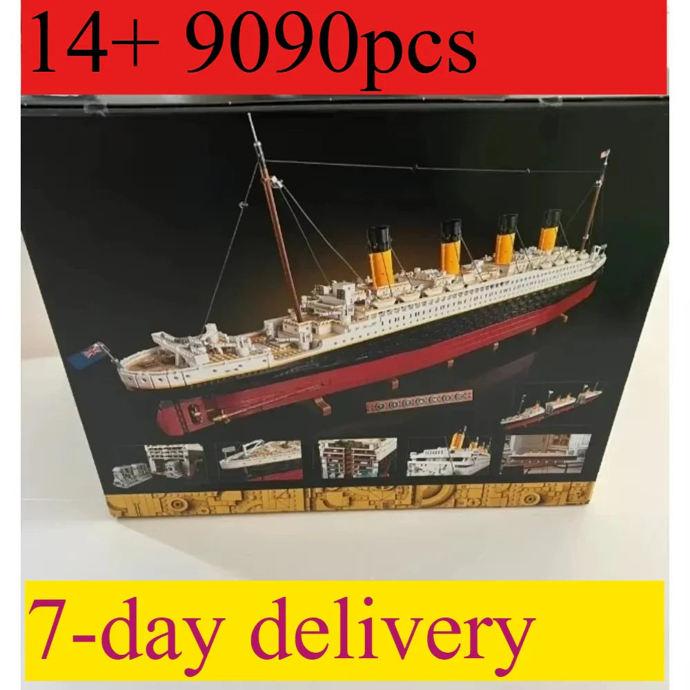 Titanic Movie-Series 9090-Piece Cruise Ship Building Set – Compatible with 10294 Blocks, Includes Original Box, Toy Gift
