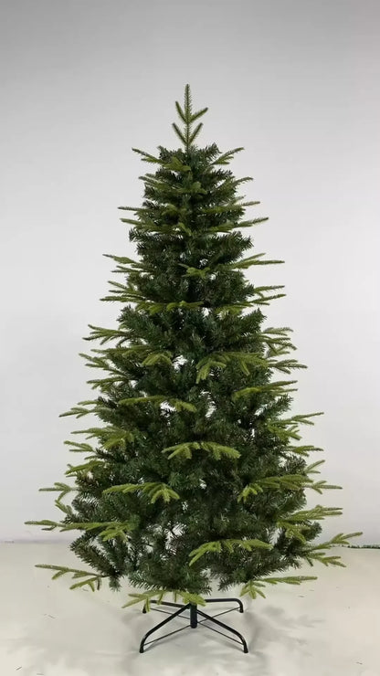 PE & PVC Mixed Christmas Tree with Lights — Large Decorative Holiday Tree for New Christmas Decor