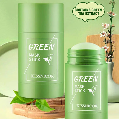 40g Green Tea Blackhead Removal Solid Mask – Pore Cleansing Stick for Blemishes & Shrinking Pores, Korean Skin Care
